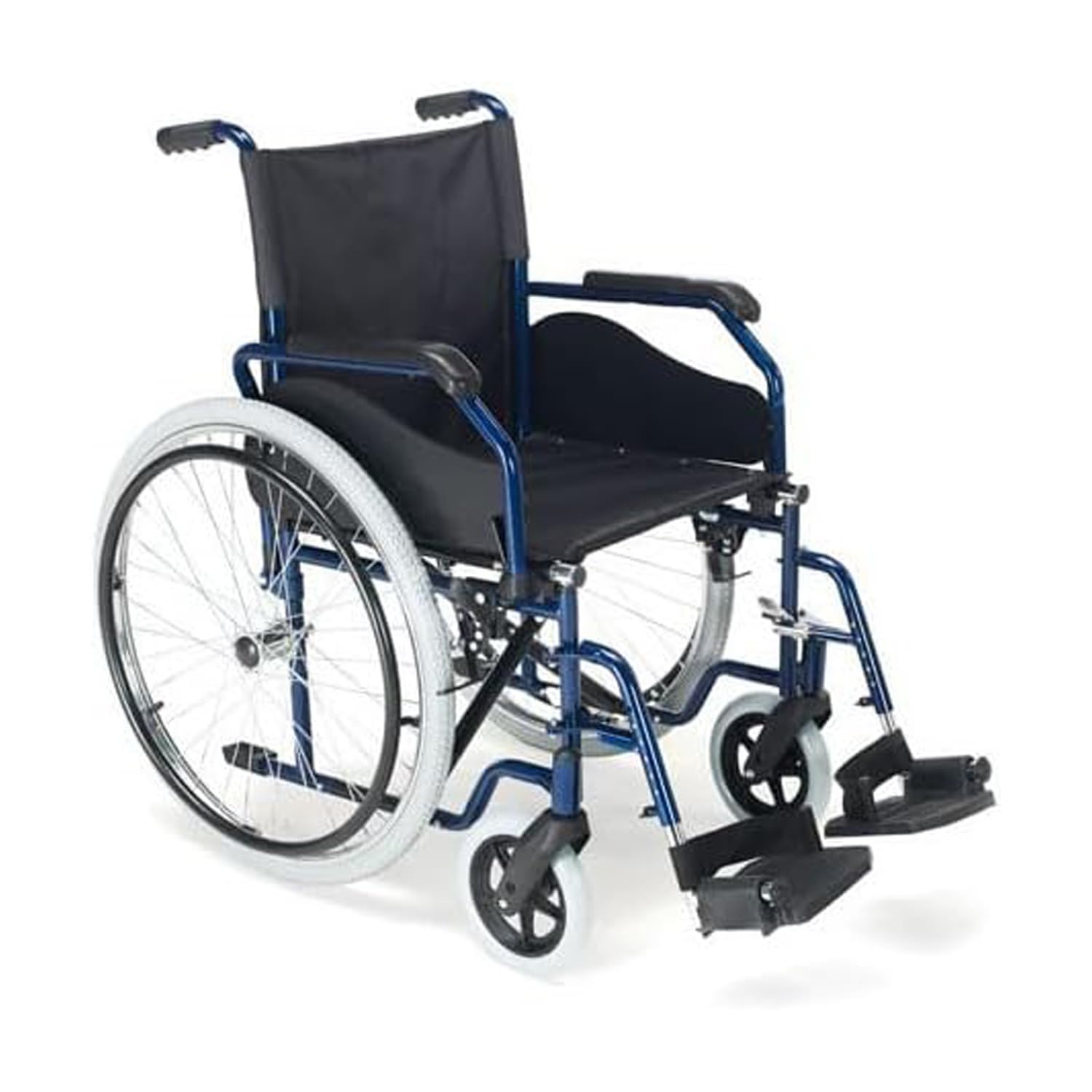 Carrozzina per Anziani, Carrozzina per Disabili [PEDANA REGOLABILE - AUTOSPINTA] Sedia a rotelle Pieghevole Leggera per Invalidi - Resistente, Sicura - Peso Max 125 kg (40 cm)