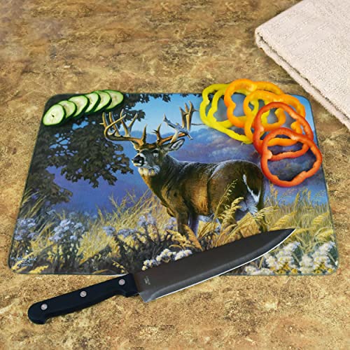 Rivers Edge Products Tempered Glass Cutting Board, 12 By 16 Inches, Deer #TOP4