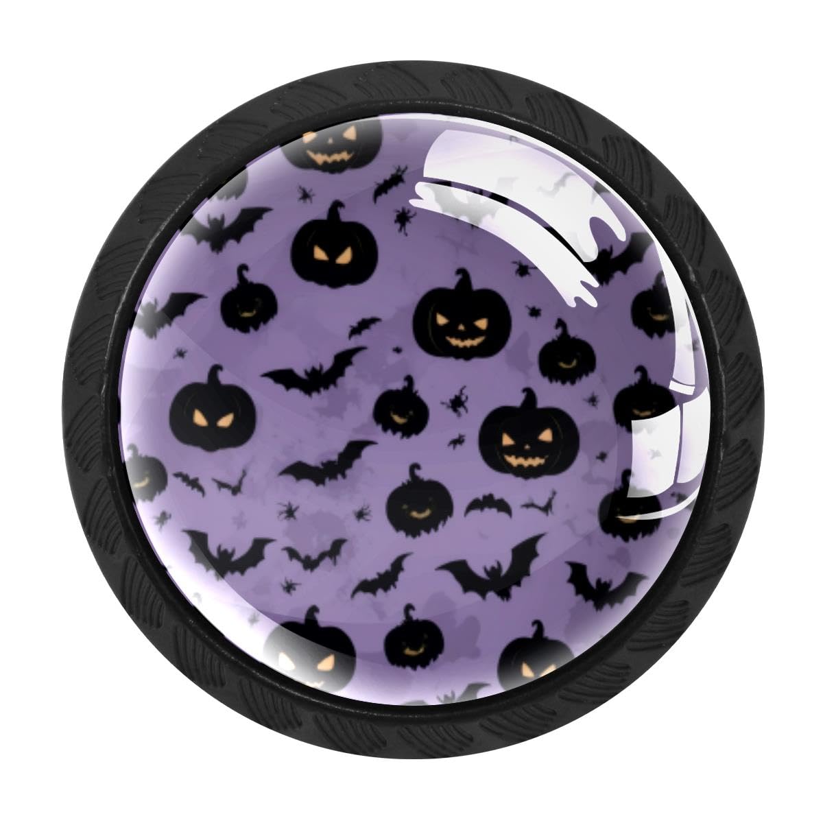 4 PCS Cabinet Knobs, Halloween Pumpkin Bats Drawer Knobs Dresser Handles