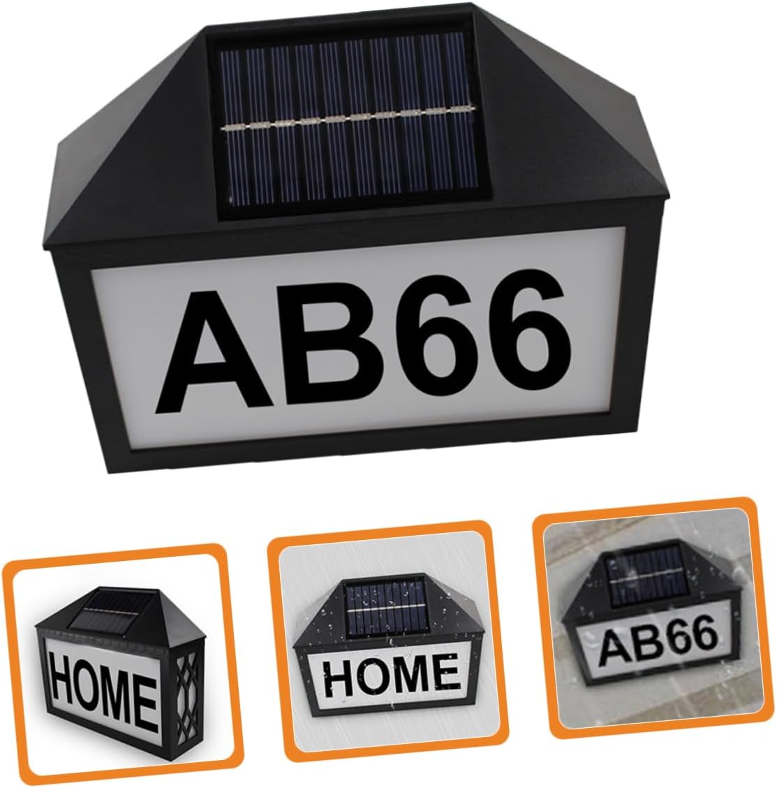 Housoutil 4pcs Solar Powered Address Sign Light Warm Led for House Numbers Outdoor Lamp for Easy Installation for