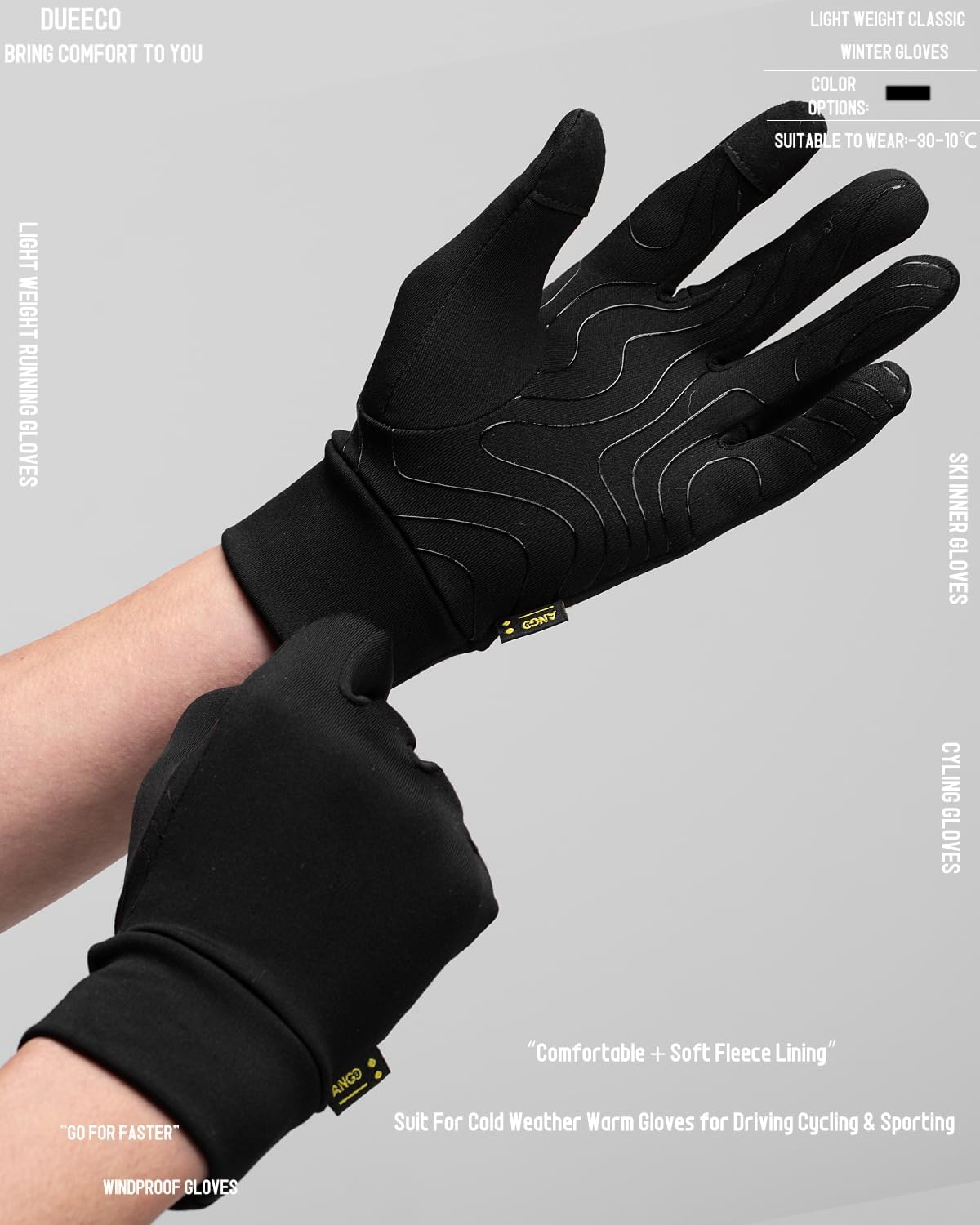 Winter Gloves Men Women Touch Screen Driving Gloves Windproof Anti Slip Heated Glove Hands Warm Thermal Gloves for Hiking Driving Running Bike Cycling - Image 8