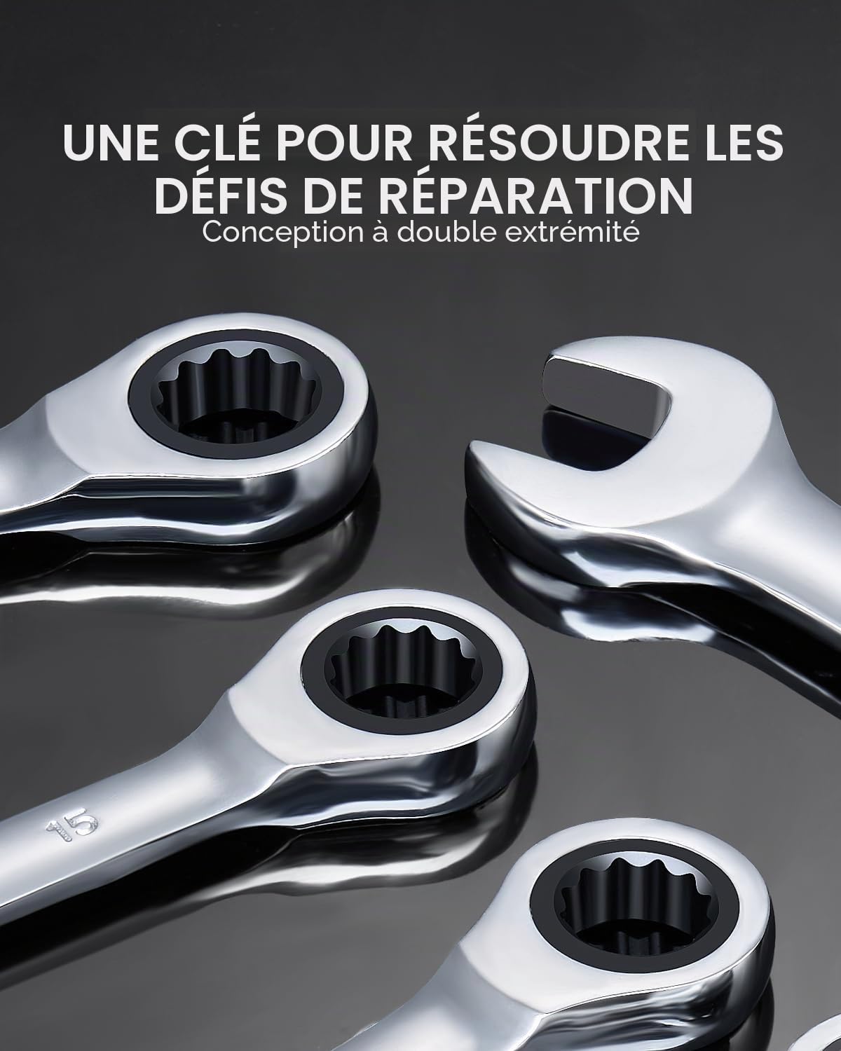 VEVOR Jeu de Clés Mixtes 30PCs, Clés à Cliquet SAE 1/4"-1" et Métrique 8-24 mm, Ensemble de Clés en Acier Cr-V, avec Support de Rangement, pour Travaux Ménagers, Réparations Autos, Garage, Atelier