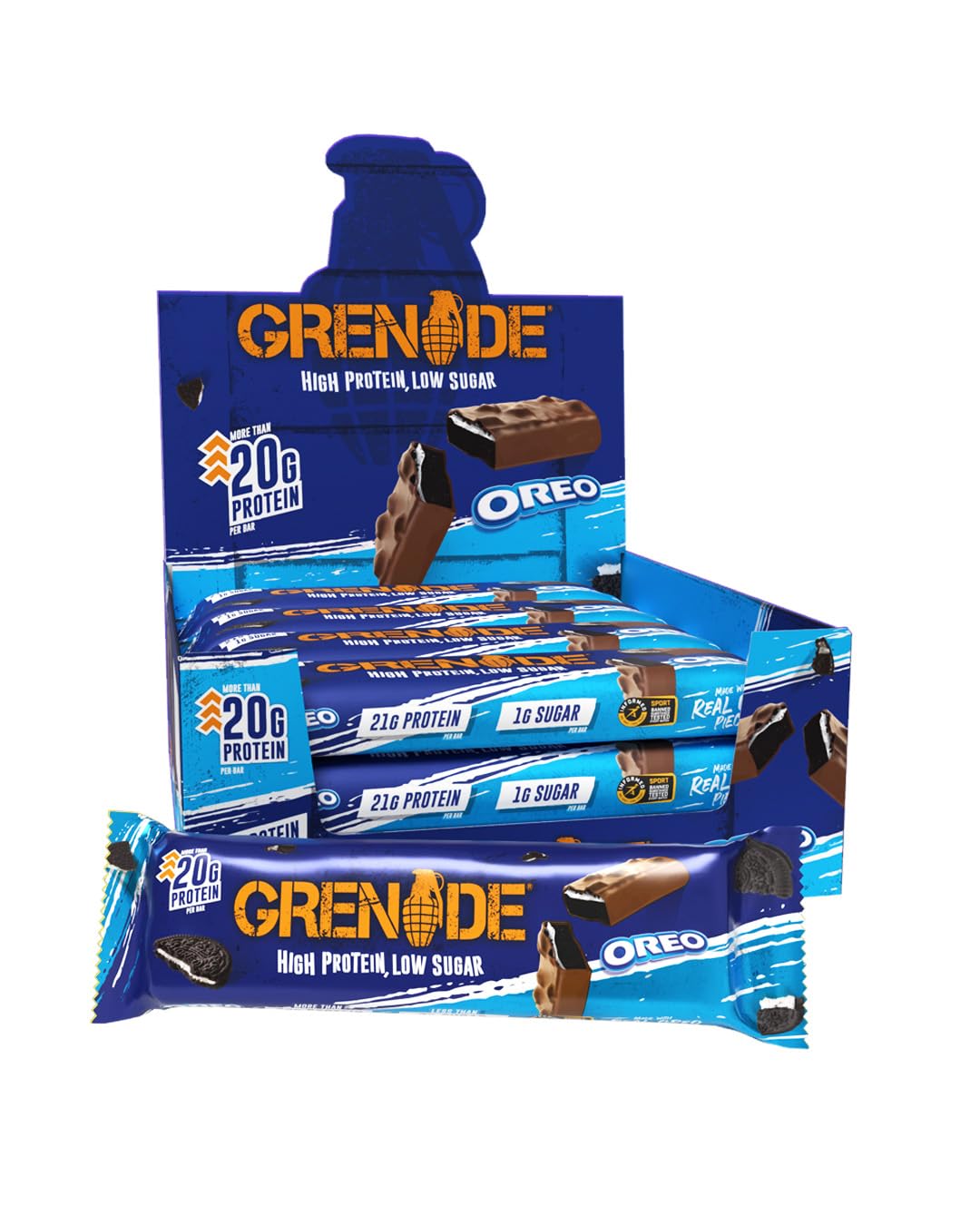 Grenade Eiwitrijke-Reep Met Weinig Suiker - OREO, 12 x 60 g