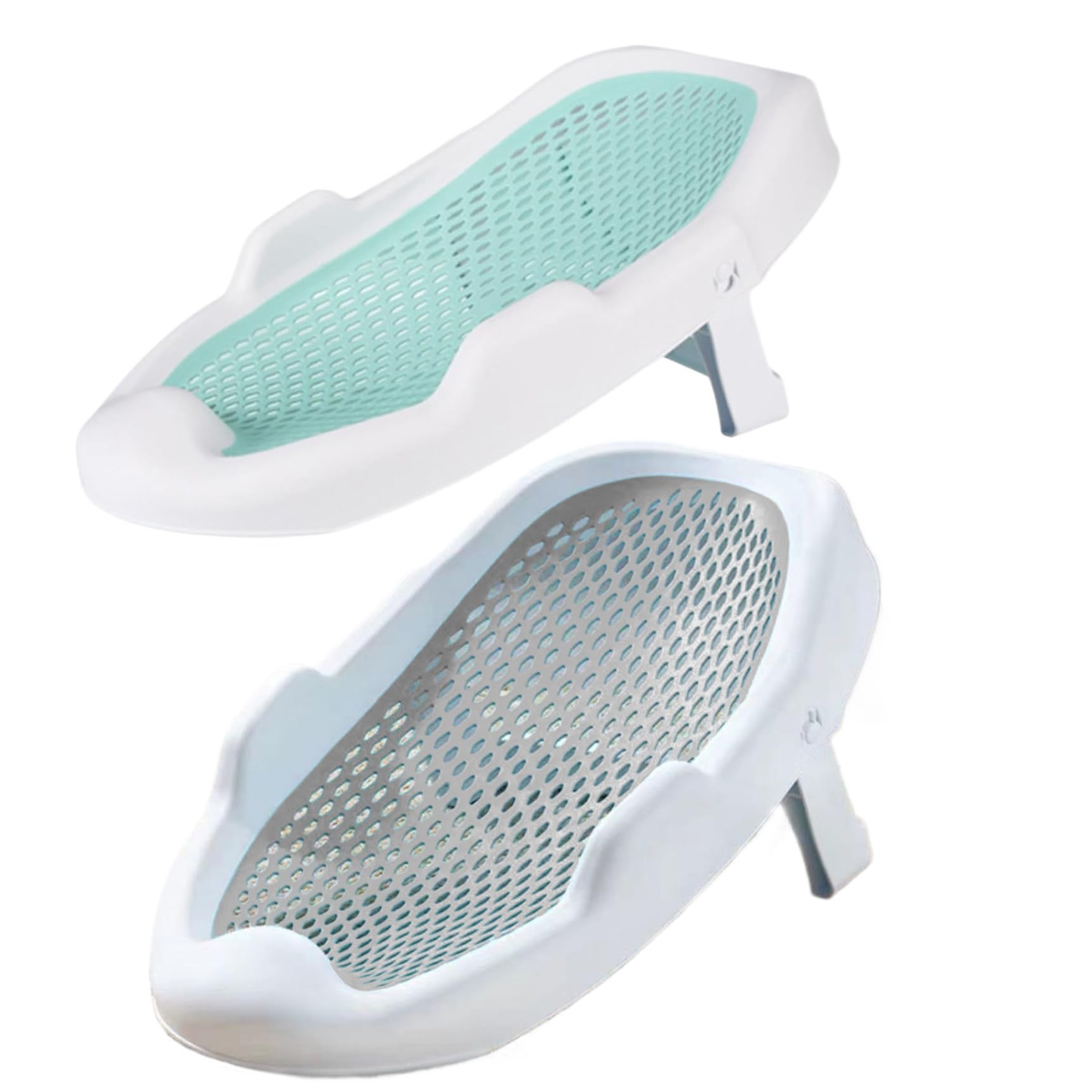 Tumbona para bebé transpirable de 0 a 24 meses con orificio de drenaje, bañera para bebé portátil de uso diario, bañera para bebé antideslizante y plegable, bañeras para recién nacidos, tumbona verde