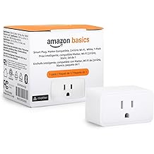Amazon Basics Smart Plug, Matter Compatible, Compatible with Amazon Alexa, Google Home, Apple HomeKit, Matter Hub Required, 2.4 GHz Wi-Fi only, White, 1-Pack