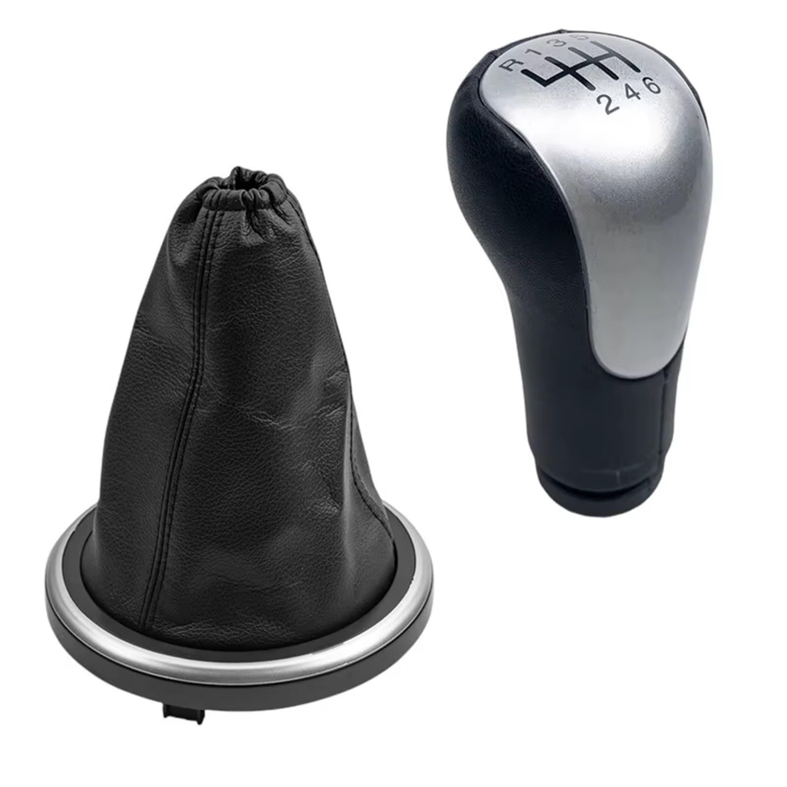 Pdurmbuab Case 6 Speed Black Gear Shift Knob Manual 5/6 Speed Gear Shift Knob Lever Shifter Gaitor Boot For Fiesta Fusion Transit Connect 2002-2008