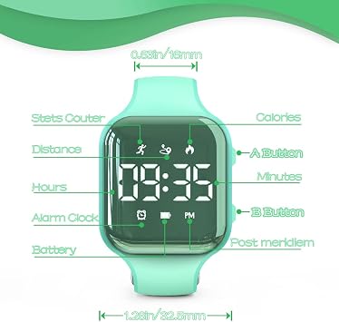 LED Kids Multifunction Steps Counting Watch, Digital Watch, Non-Bluetooth Pedometer Watch, Stopwatch, Alarm Clock, Calories for Women Children Girls Boys