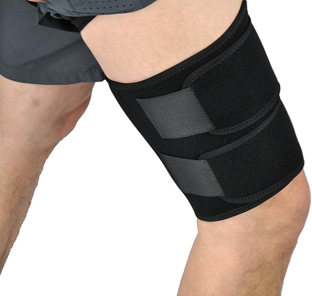 Medical Grade Thigh Hamstring Support Compression Brace Wrap Adjustable Neoprene Sports Leg Sleeve for Pulled Hamstring Strain Injury Rehab for Gym,Running, Fitness, Football, Badminton, Basketball