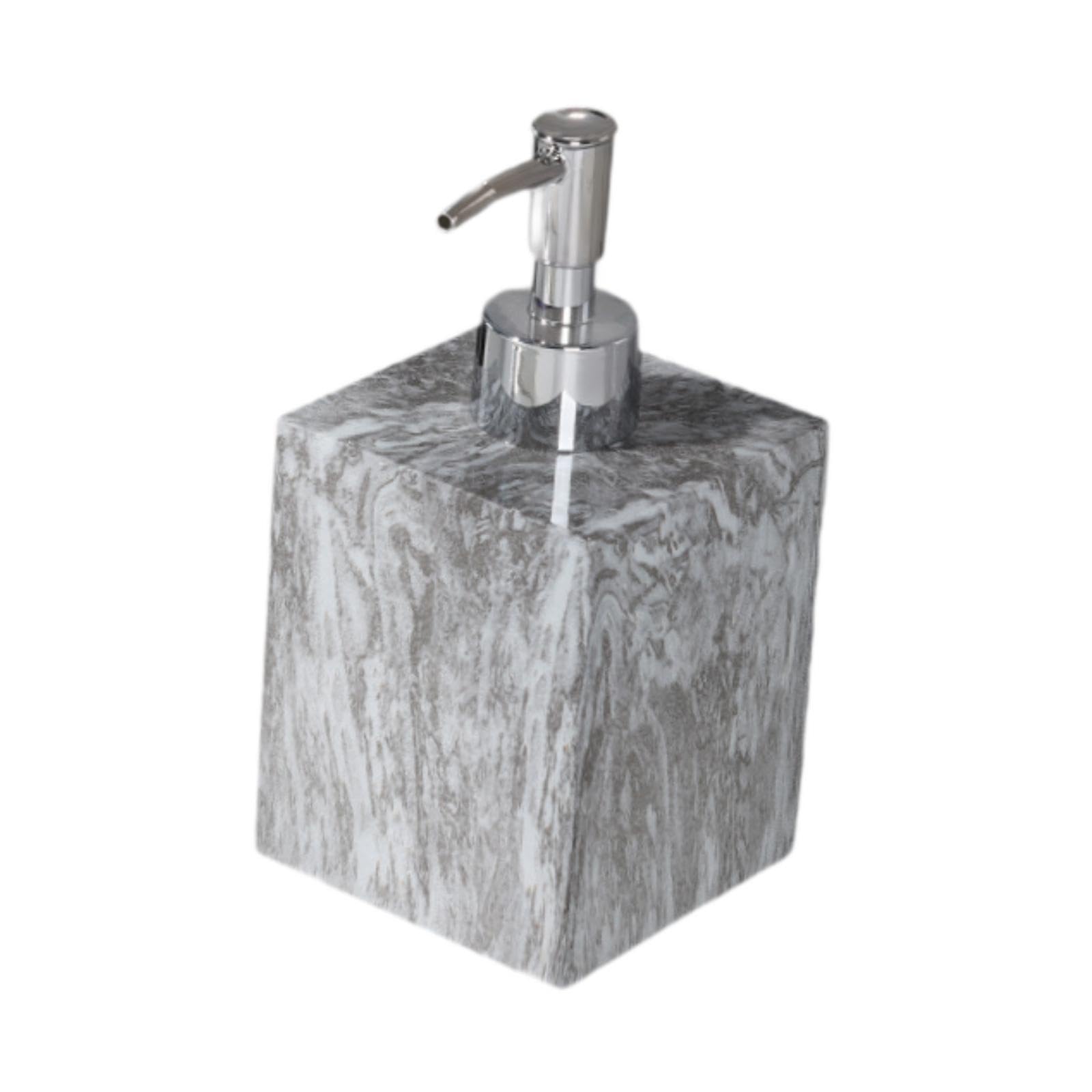 ALCXAZS Smooth Manual Liquid Soap Dispenser, Silvery head grey, 7.6x8x15cm