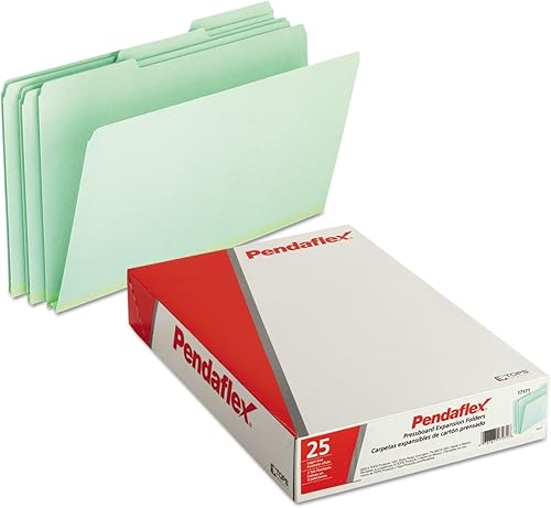 Miniatura 2 de Pendaflex 17171 Carpetas de archivos expandibles de cartón prensado, pestaña superior de corte de 13, legal, verde (caja de 25)