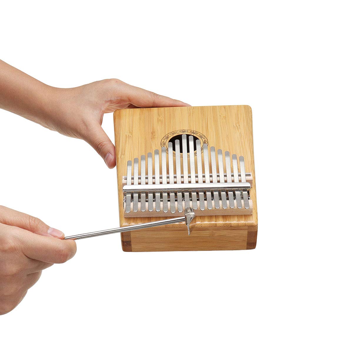 VIDOO 17 Touches Bambou inch Piano Percussion Doigt Kalimba avec Marteau d'accord