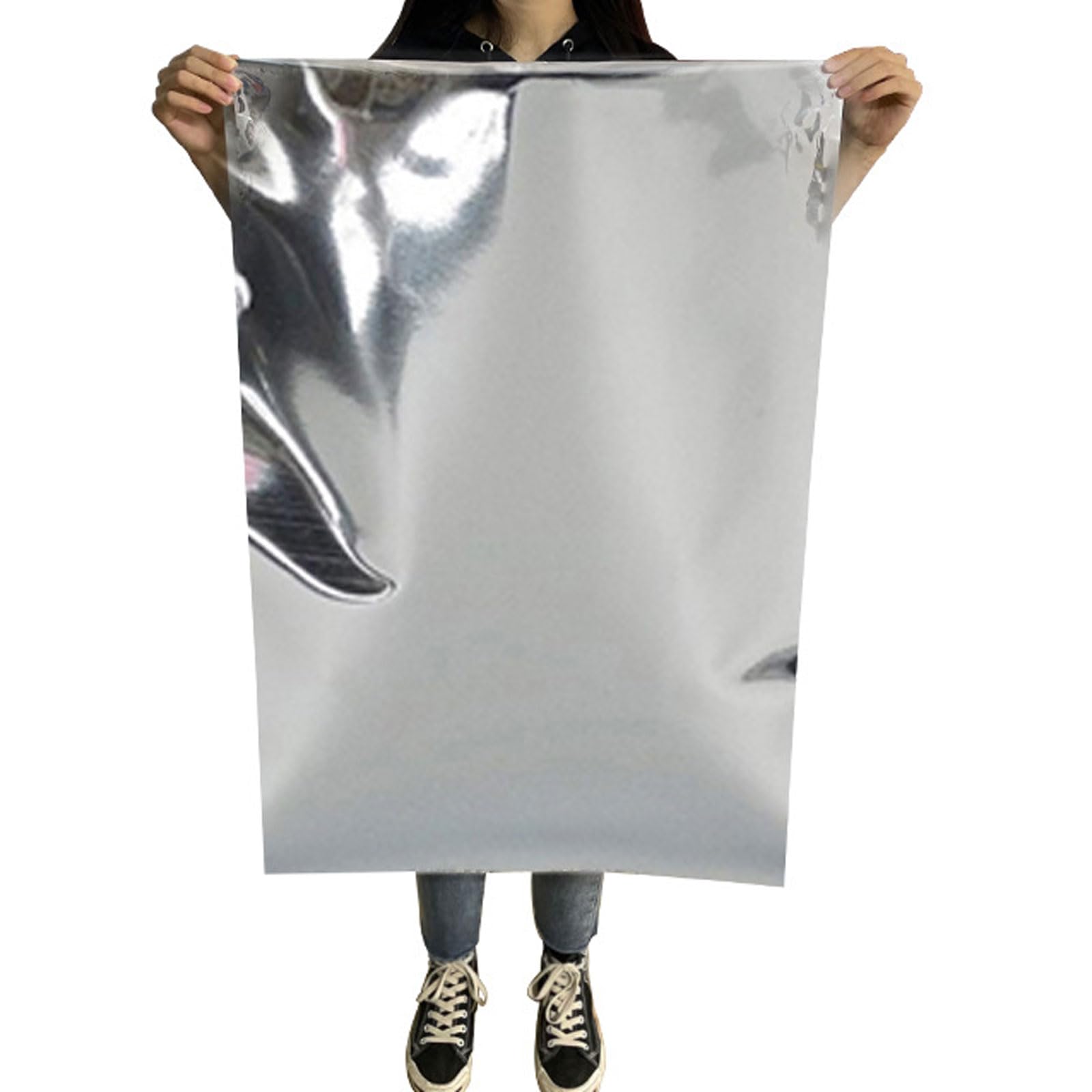 50 dużych aluminiowych toreb do przechowywania żywności, otwartych toreb z barierą, termozgrzewalne worki próżniowe do długotrwałego przechowywania i luźnej żywności (rozmiar: 50 x 80 cm)