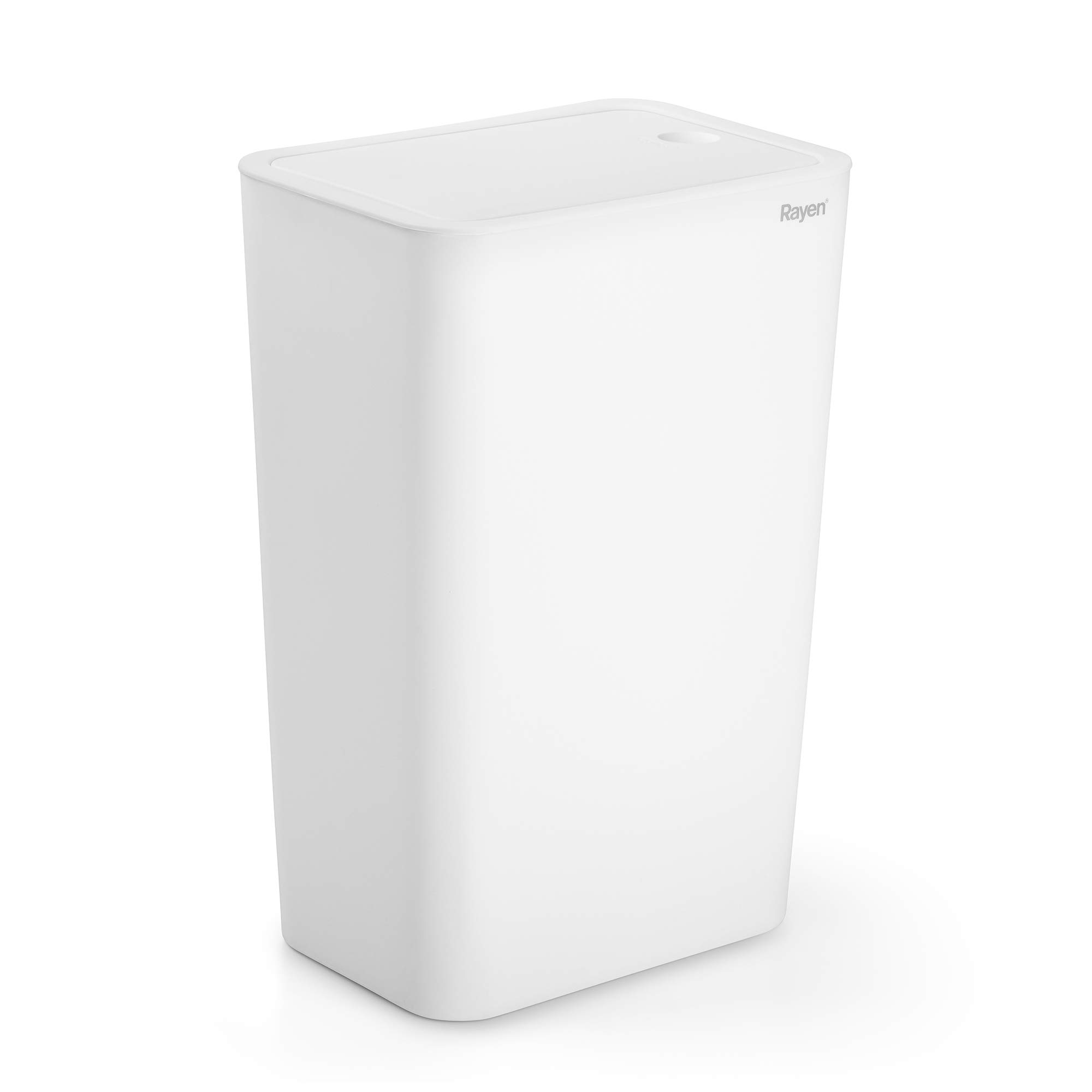 Rayen Papelera para Baño con Tapa | Capacidad de 9 litros | Blanco, PP, Medida: 22 x 16 x 33 cm
