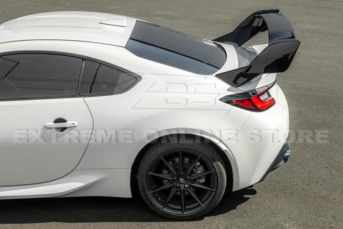 Replacement for 2022-Present Subaru BRZ | Toyota GR86 Models STi Style ABS Plastic Rear Trunk Spoiler High Wing (Painted Glossy Black)
