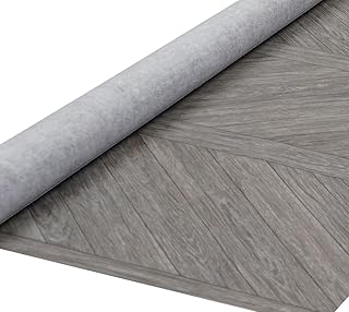 d-c-fix Outdoor Flooring Roll - Brown Chevron Wood - 6' x 12', 72 sq.ft - Waterproof & All-Weather Floor Covering - Ideal Carpet or Tile Replacement for Boat Decking, Balcony, Backyard Patio & Porch