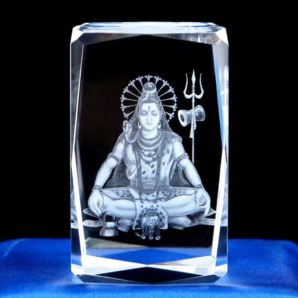 Xzeit Estatua de Cristal, Arte de Cristal en 3D, Figuras de Grabado de Modelo de Cubo 3D de Cristal, Estatua de Dios, Regalo Tallado en Cristal, Adornos de Oficina, decoración