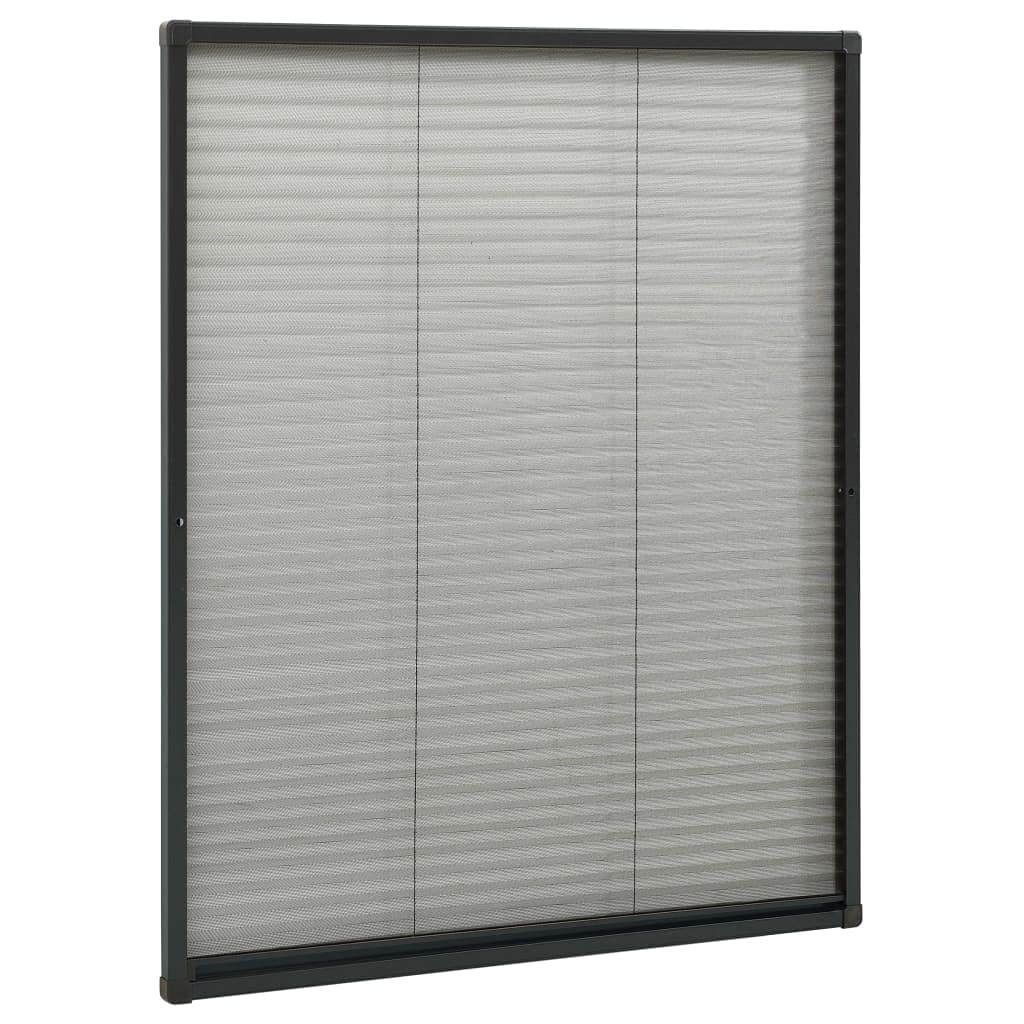 Moustiquaire Enroulable Alu pour Fenêtre de Toit, Store pour Fenêtre de Toit Plissée Aluminium Anthracite 80x100cm