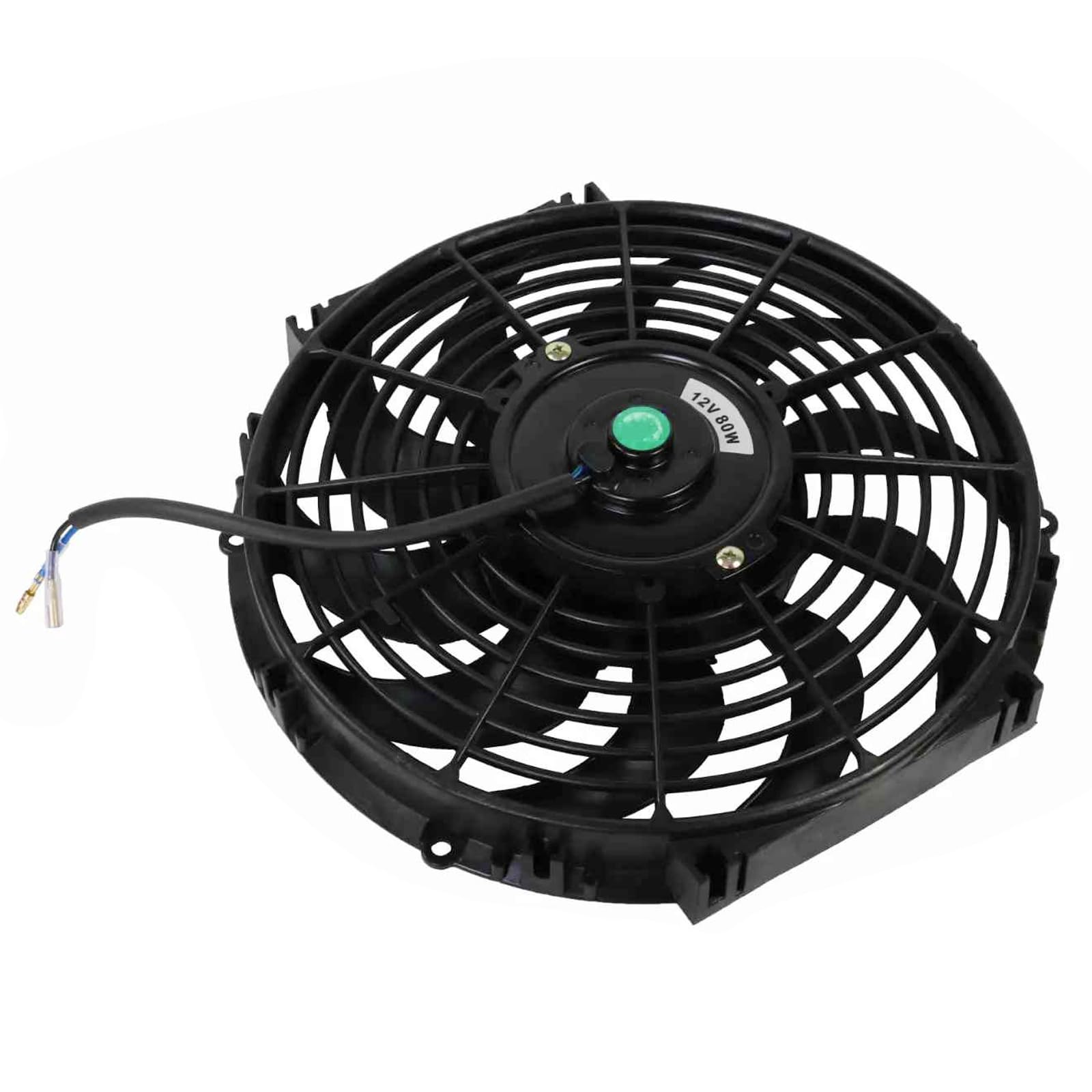12V 80W Universal Kühlerlüfter, 12 Zoll Auto Kühlerlüfter, ABS Elektrischer Lüfter mit Montagesatz für den gesamten Motorraum Kühler A/C Ladeluftkühler Öl System