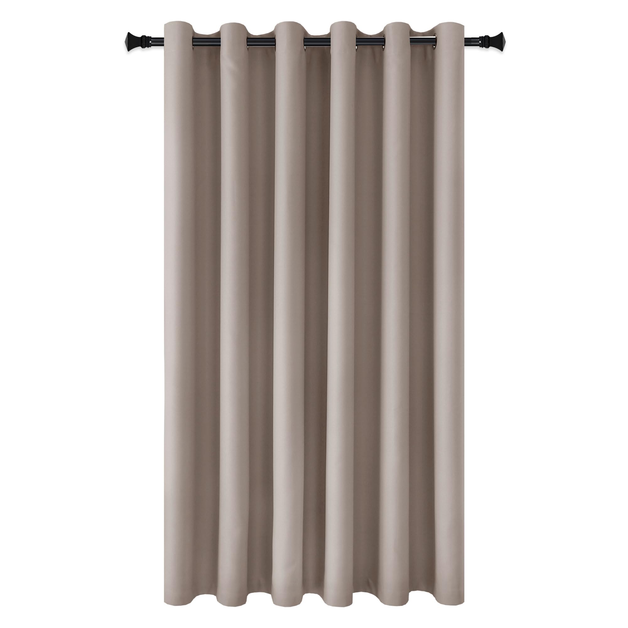 DWCN Total Privacy Room Divider Blackout Curtain - Thermal Curtains for Patio Door, Living Room, Bedroom Divider and Shared Office Space, 1 Eyelet Curtain, 2.5m Wide x 2.4m High, Camel — image 1