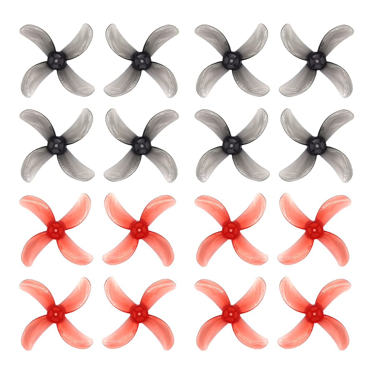 Gemfan 40mm 1609 4-Blade PC Propeller 1mm 1.5mm for RC FPV Freestyle Tinywhoop Drones DIY Parts (1.0mm)