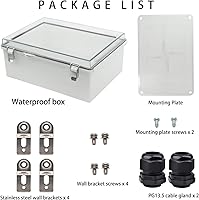 Vista 4 de Caja Eléctrica Impermeable para Exteriores Caja de Conexiones Resistente a la Intemperie IP67 Carcasa de Plástico ABS Caja de Proyecto