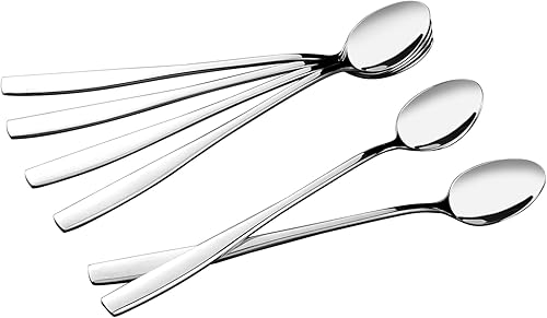 Eagrye Juego de 12 cucharas de té heladas de acero inoxidable con mango largo