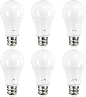 Linkind A19 LED Light Bulbs, 75 Watt Equivalent Dimmable Light Bulbs, E26 Base, 2700K Soft White, 13W 1100 Lumens, UL Listed FCC Certified, Lighting for Bedroom Living Room Home Office, 6 Packs