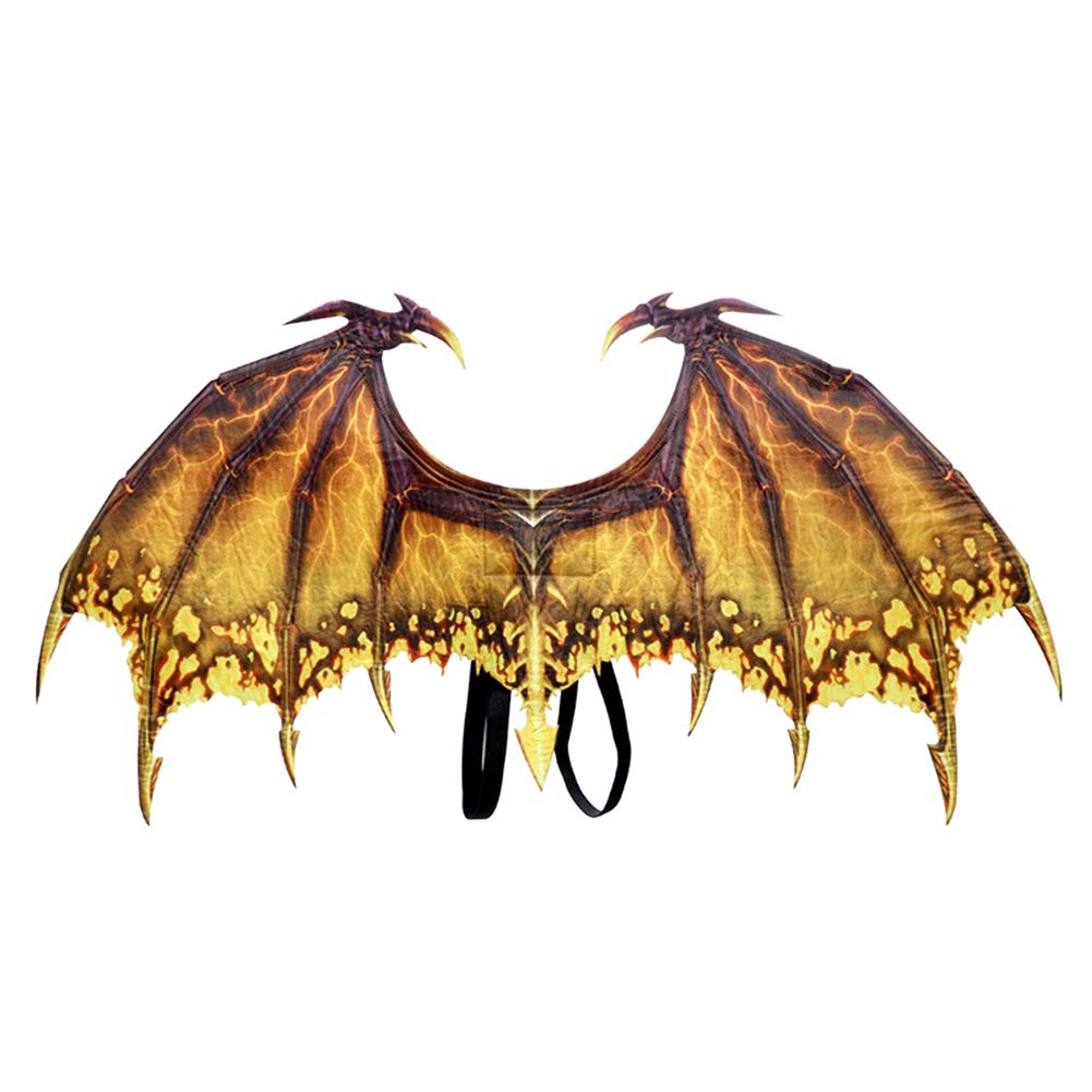 XIYAO Halloween Mardi Gras Costume Cosplay Demon Dragon Wing for Adult Yellow