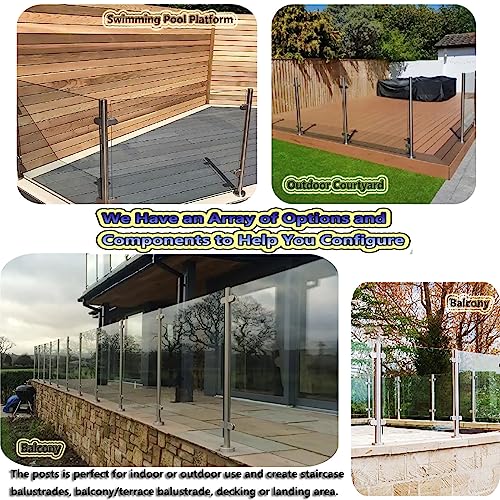 Balaustrada de metal plateado con abrazaderas de goma y altura ajustable 4