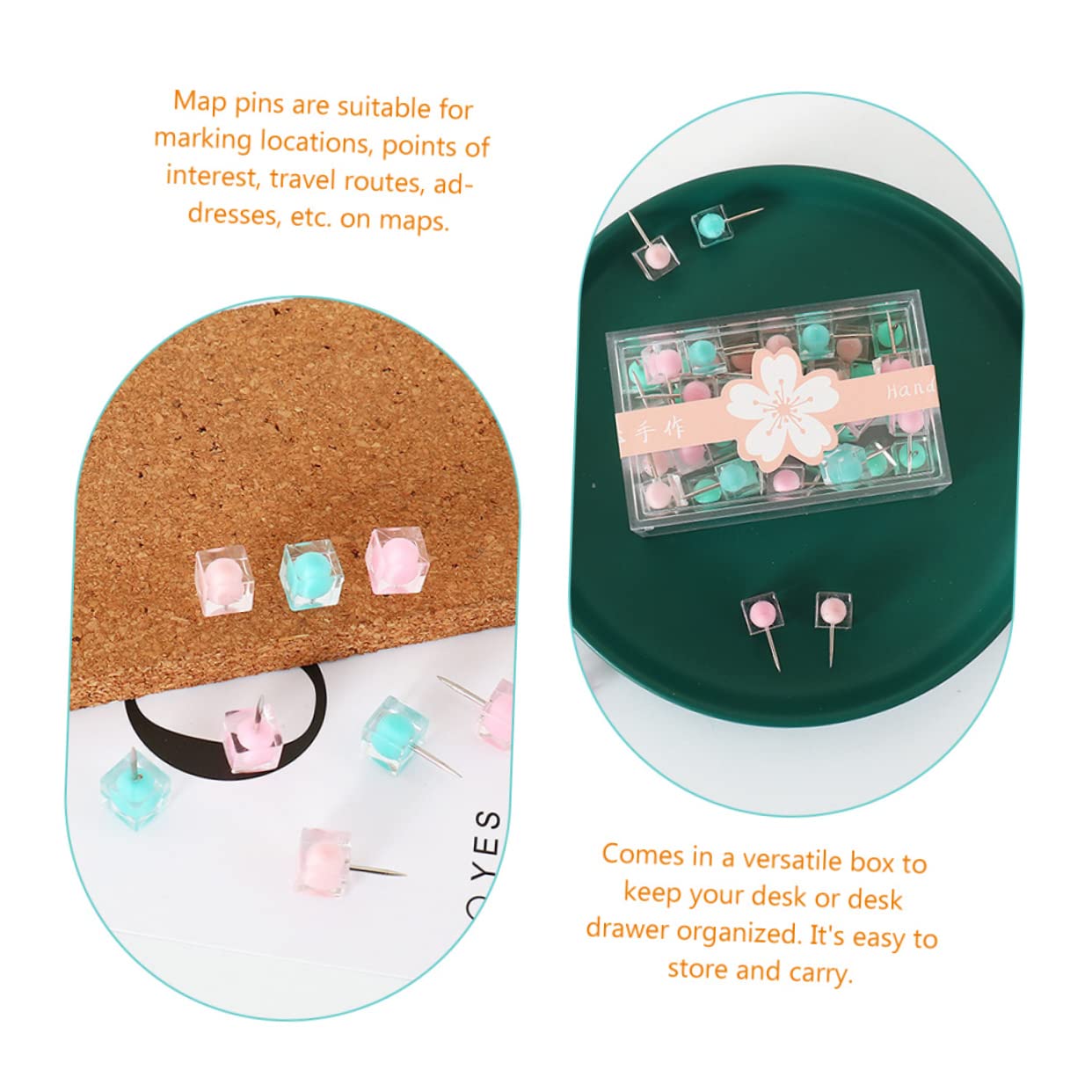 Gadpiparty Chinchetas Coloridas De Pinchos De Multifuncionales para Fotos Pared Tableros De Corcho Y Avisos con Cabeza Cuadrada Y Brillantes 40 Piezas X 5