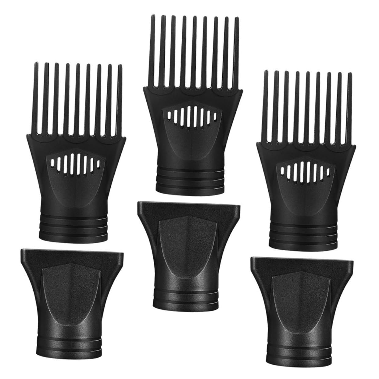 VICASKY 5 Sätze Haartrocknerzubehör Universal- Diffusor Haartrockner Tipp Schlag Entspannungsbürste Fonds haarföhn Friseurwerkzeug Aufsatz für Haartrockner Nylon Schwarz