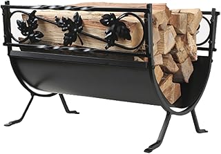 Log Store Firewood Racks Outdoor Steel Wood Storage Log Store with Wheels Firewood Rack Indoor Fireplace Decorative Partition Shelf