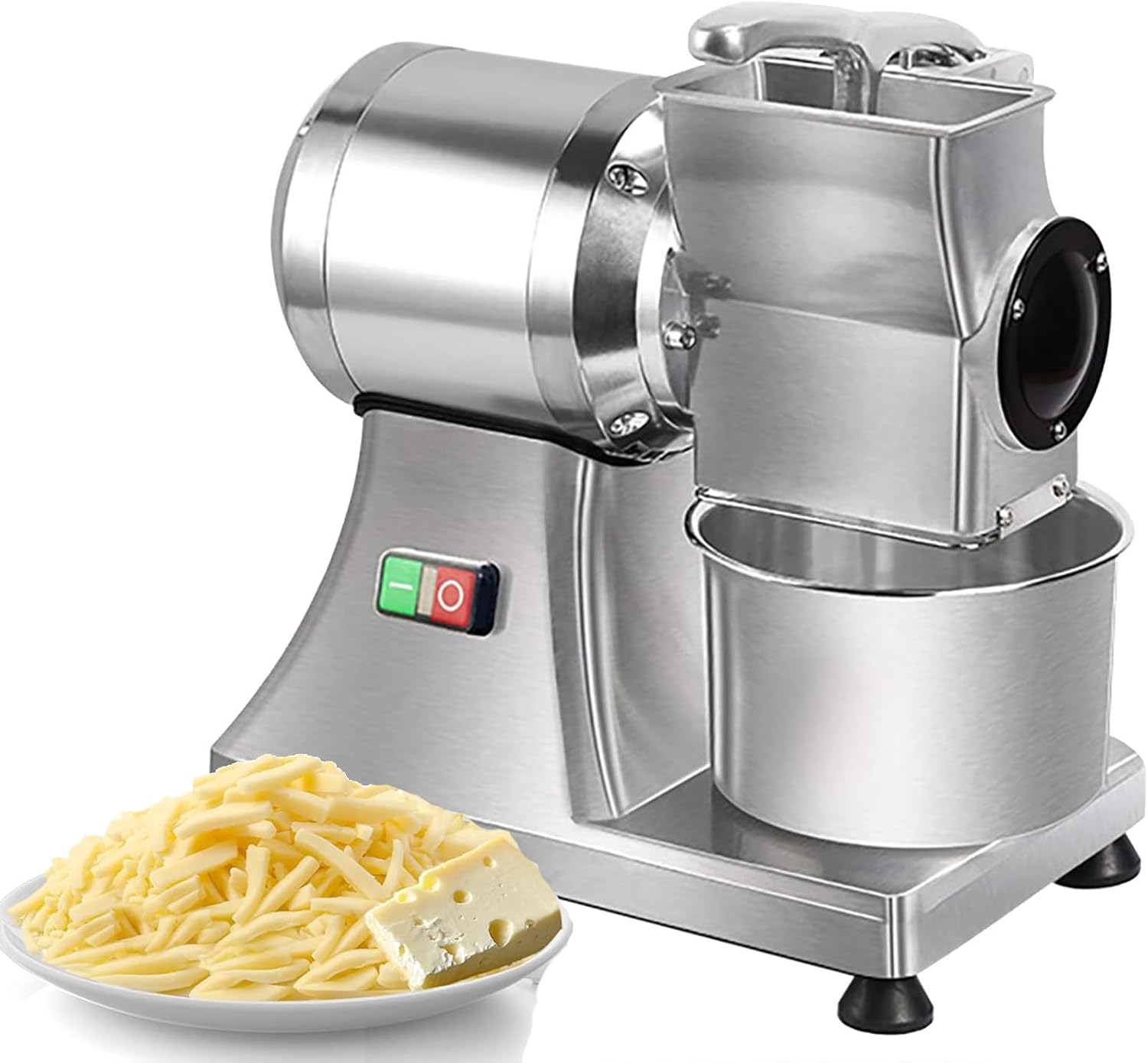 Commercial Cheese Grater,550W Cheese Shredder & Slicer,Heavy Duty Stainless Steel Crushing Barrel Food Grinder Ideal,for Hour Cheese Butter Bread Bran Shredder Grater