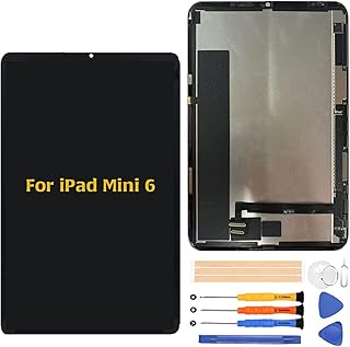 for iPad Mini 6 2021 Screen Replacement A2568 LCD Display Touch Digitizer Full Assembly with Repair Tool Kits(Black)