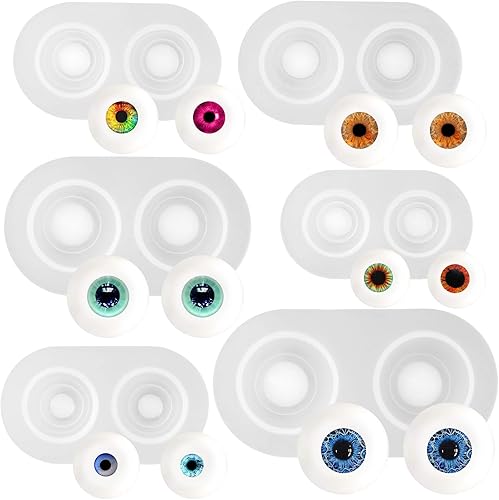 FUNSHOWCASE Moldes de silicona para cúpula de globo ocular, 6 unidades