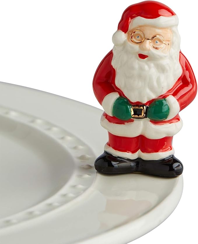 Nora Fleming Father Christmas (Santa Claus) - Hand-Painted Ceramic Christmas Decor - Winter Minis for The Home and Office