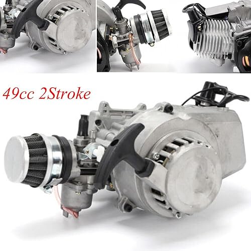 Miniatura 3 de Motor de motor de 2 tiempos de 49 cc, 1.3 HP de arranque refrigerado por aire, mini motor para scooter, bolsillo, motocross, cuatrimoto, cuatrimoto,
