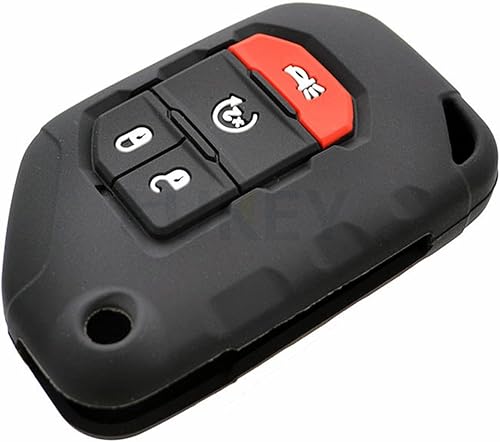Miniatura 3 de 2 piezas de silicona 4 botones remoto clave caso Fob Shell cubierta para Jeep Wrangler Gladiator 2023 2022 2021 2020 2019 2018 reemplazo de coche