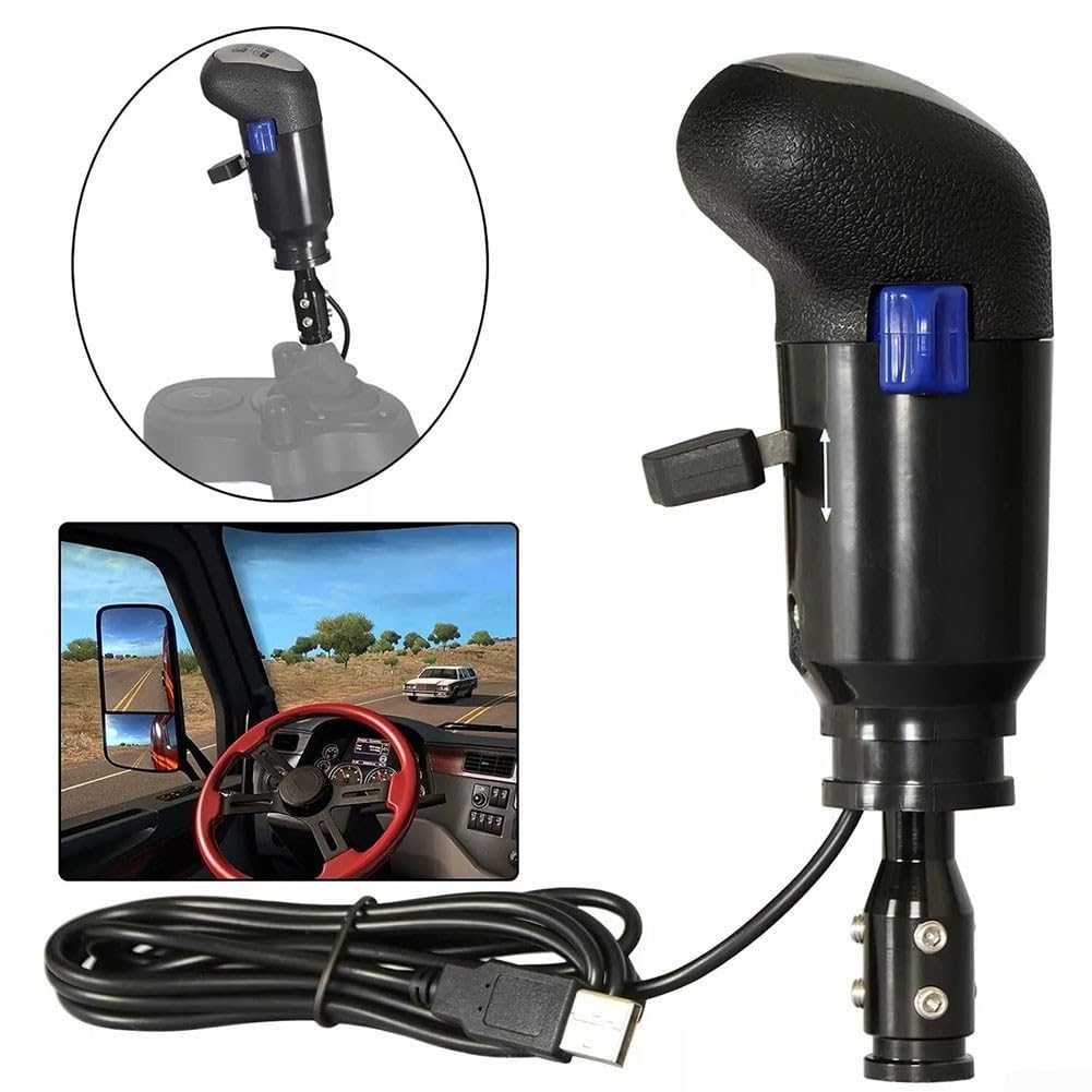 Oceanlend USB Gearshift Knob, Truck Simulator Shifter Gearshift Knob, Compatible For Logitech G29 G27 G25 H Gearfor ETS2 For ATS Games, Black
