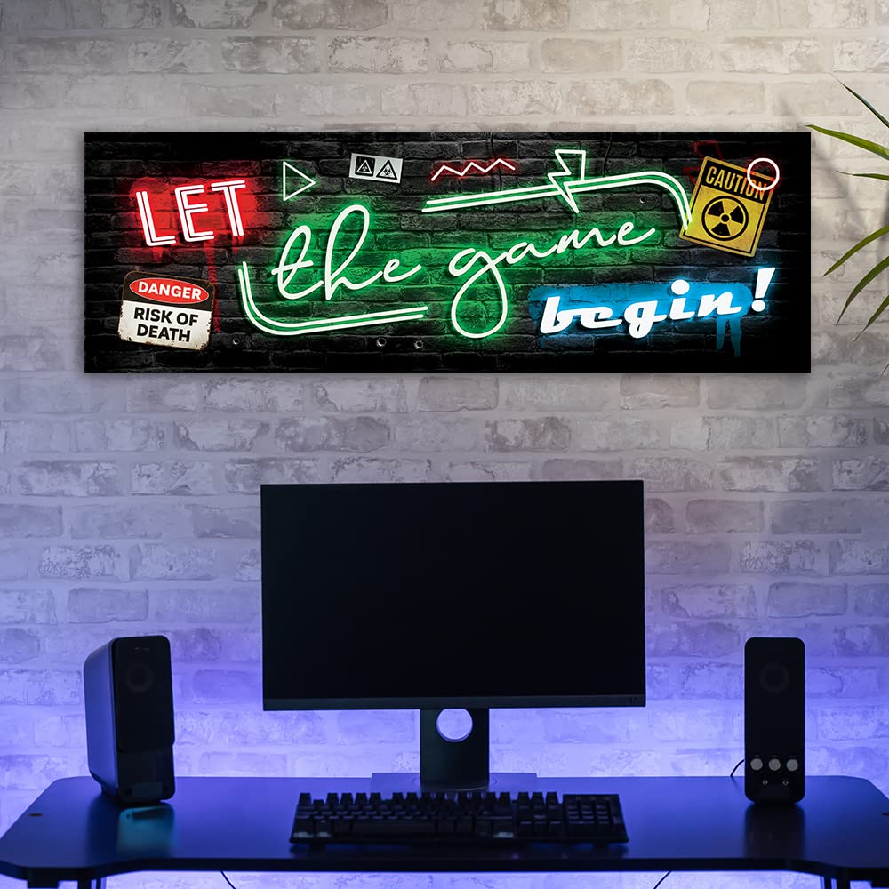 Feeby Cuadro en Lienzo Para Jugadores Videojuegos 150x50 cm 1 Pieza Impresión en Material Tejido no Tejido Modernos Artística Imagen Decoración De Pared Salon Dormitorio Abstracto Gaming Play Multi