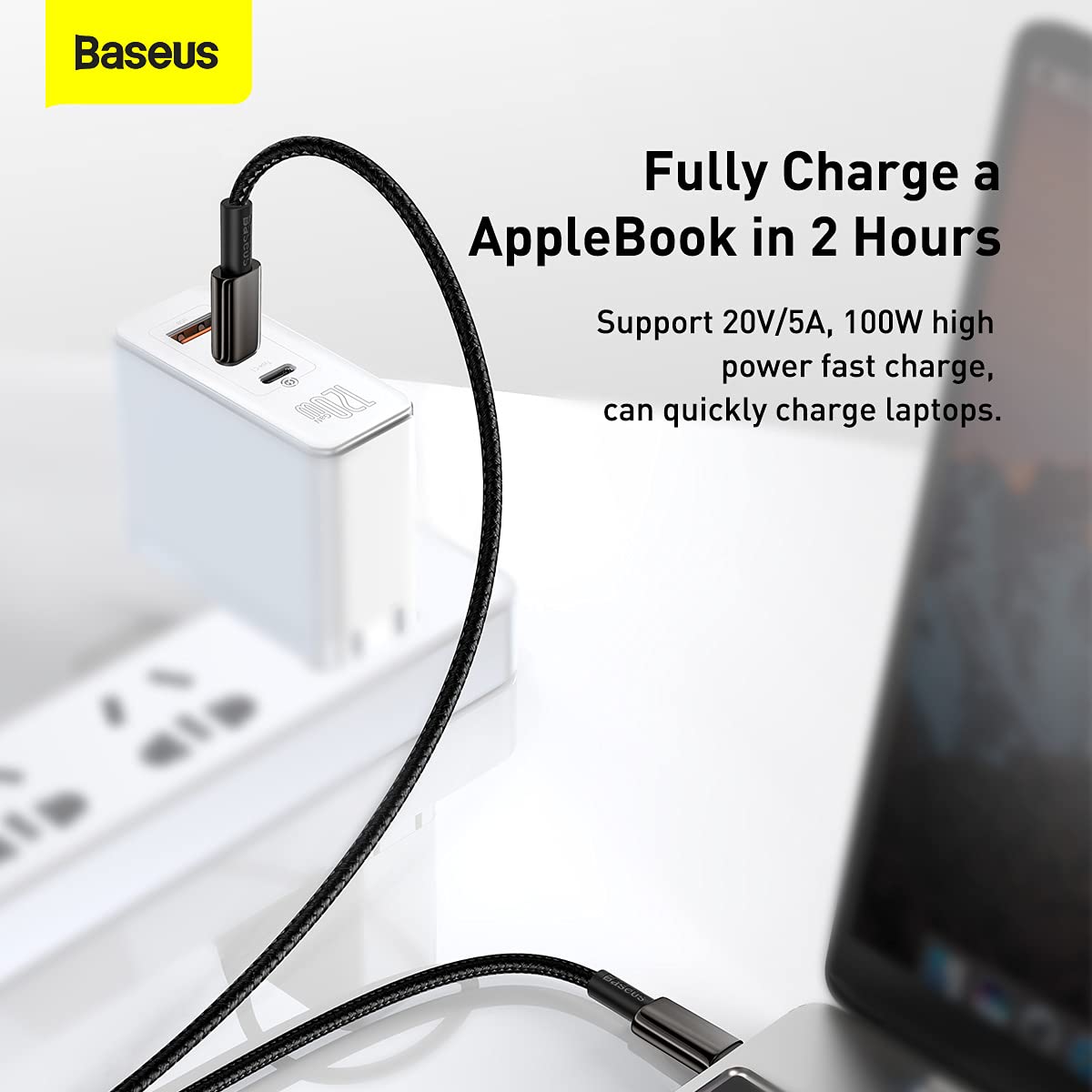 Baseus Tungsten Gold Hızlı Şarj Kablosu Type-C to Type-C 100W, 2m, Siyah