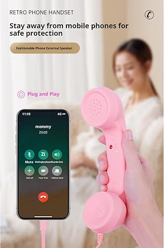 Miniatura 2 de Auricular retro para teléfono  teléfono tipo CBluetooth retro para iPhone para Android, teléfono con cable, receptor de mango fijo para celular