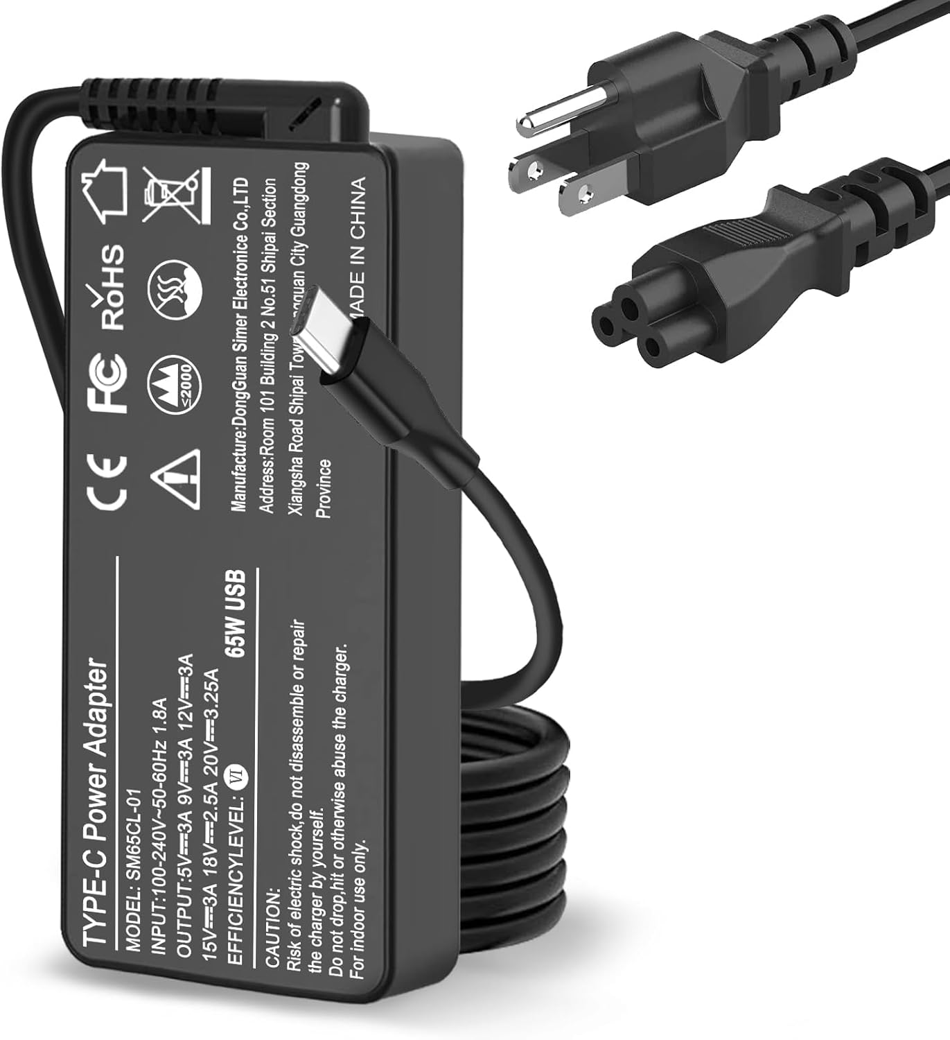 DJW Replacement for Lenovo Laptop Charger USB C 65W, Compatible with Lenovo ThinkPad X1 X13 T14 T15 E14 E15 T480s T490 E480 Yoga 7i 9i Thinkbook 13s 14 15 16 Yoga C930 C940 720 Chromebook Charger