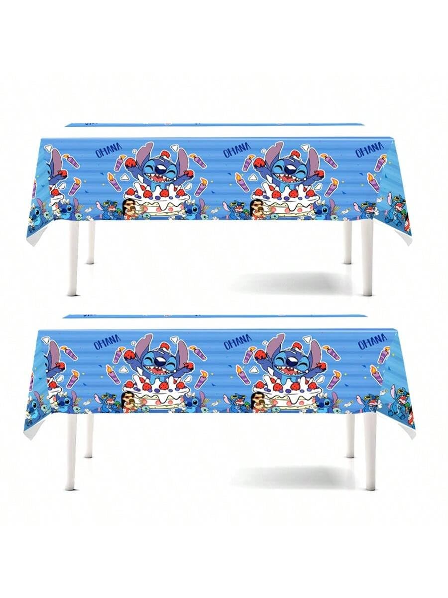 AQHOFSV 2pcs Pink and Blue Birthday Party Tablecloth Table Cover,Birthday Supplies Decorations (70'' x 42'') (2pcs) (Light Blue)