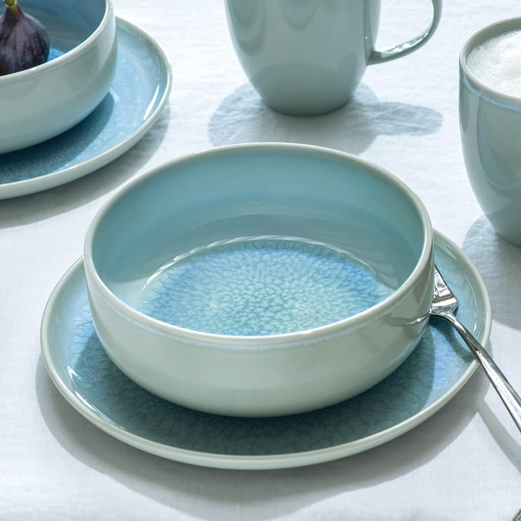 Villeroy & Boch like Crafted Blueberry Breakfast/Dessert Plate, Premium Porcelain, Dishwasher and Microwave Safe, 8.25 x 1 in, Turquoise