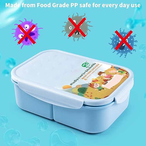Miniatura 9 de MISS BIG Caja bento, caja Bento para niños y adultos, lonchera ideal a prueba de fugas para niños, lonchera para niños, sin BPA y sin tintes