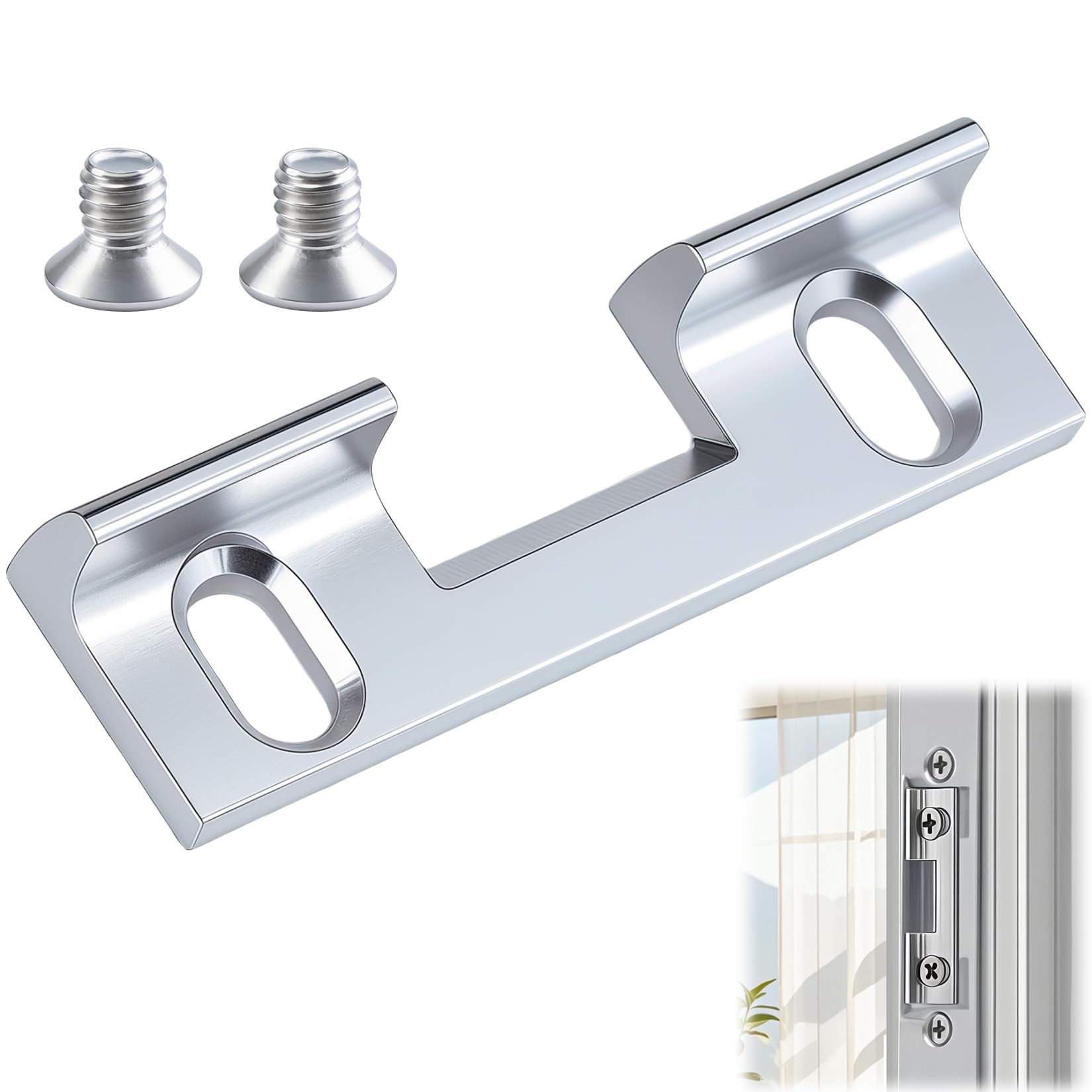 Ricambio Tipo 115 per Piastre di Chiusura, Piastra di Chiusura Regolabile Sostitutiva, 46 x 14,4 x 9 mm,Rinforzo per Serratura Porta d'Ingresso,Adatto a Piastre Standard (Interasse Fori 32 mm)