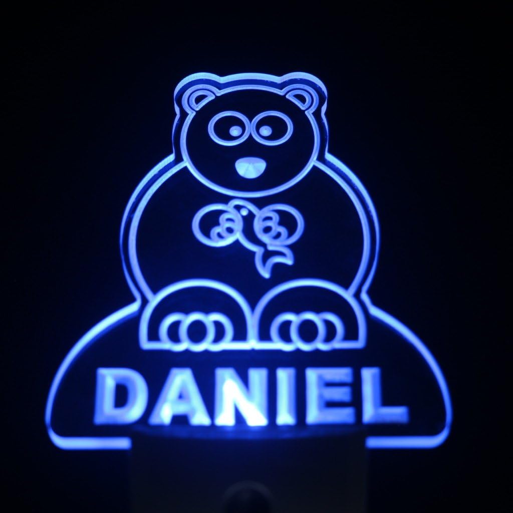 ADVPRO ws1022-tm Bear Personalized Night Light Baby Kids Name Day/Night Sensor LED Sign