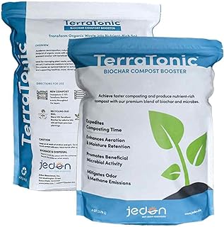 TerraTonic Biochar: Organic Compost Accelerator with Beneficial Microbes for Faster Decomposition. Biochar Soil Amendment for Lawn & Garden. 4-QT.