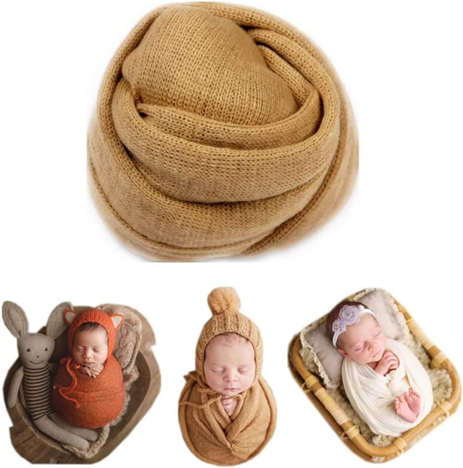 Newborn Baby Photography Props Blanket Stretch Knitted Wrap for Boys Girls Photography Shoot